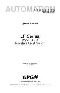 Thumbnail of document Manual - LF Miniature Float Switches